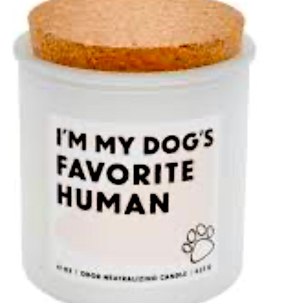 Northern Lights "I'm My Dog's Favorite Human" White Modern Jar Candle 15 oz